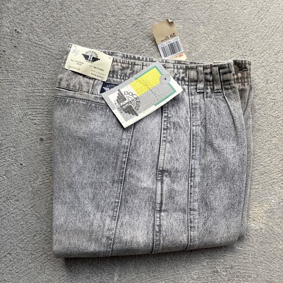 Deadstock 90s Dockers Jeans Black 29x32 Pleated Denim Levi’s Baggy Acid Vintage - Picture 1 of 16